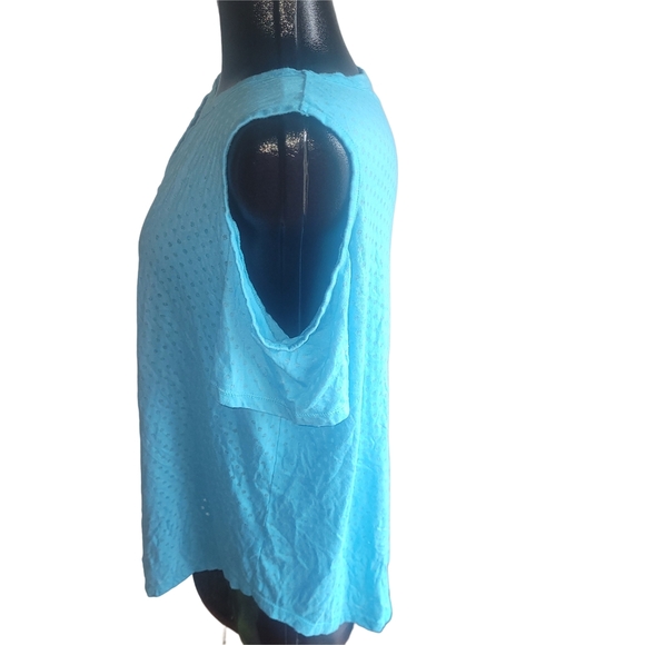 Love & Legends Blue Short Sleeve Cold Shoulder Top 2X - Picture 4 of 6